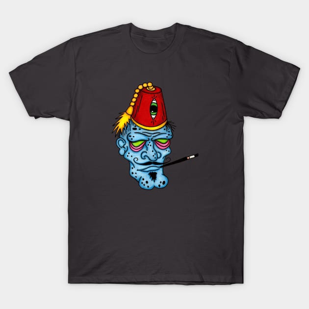 Fez Zombie T-Shirt by OrneryDevilDesign